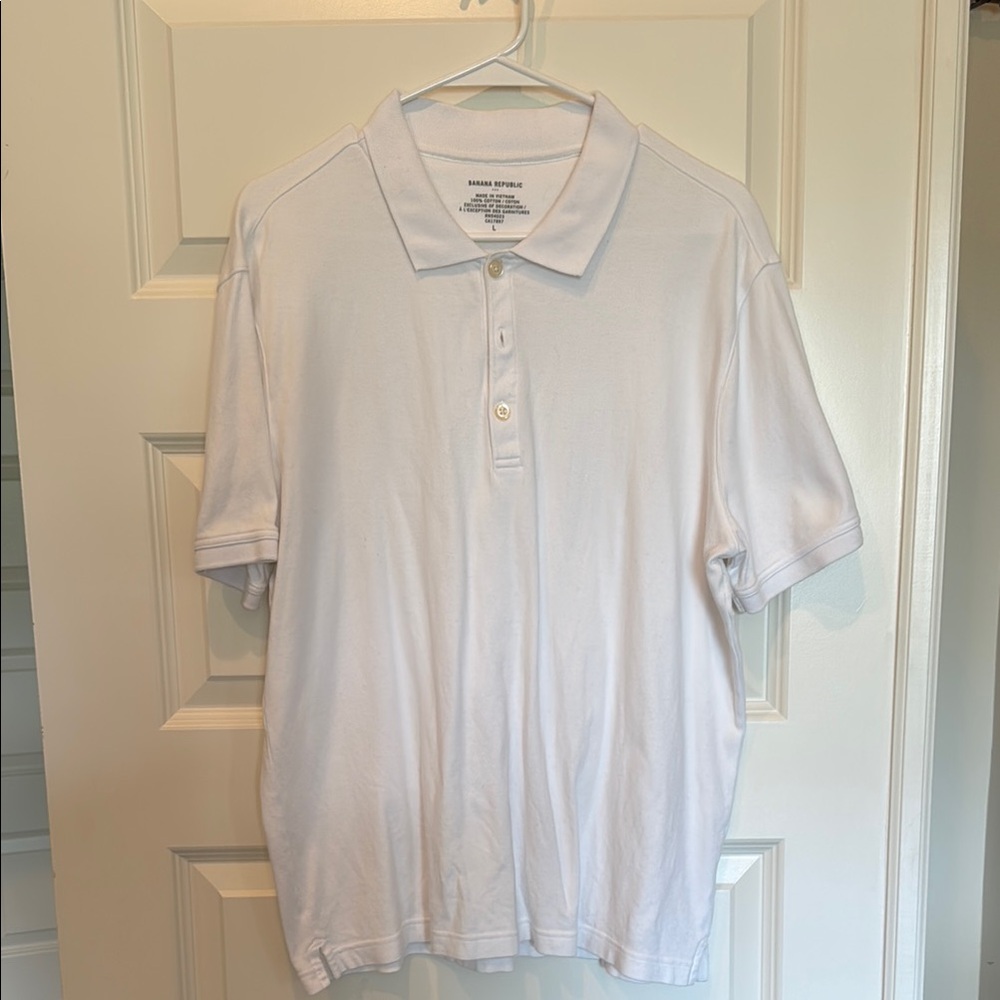 Banana Republic White Polo Shirt